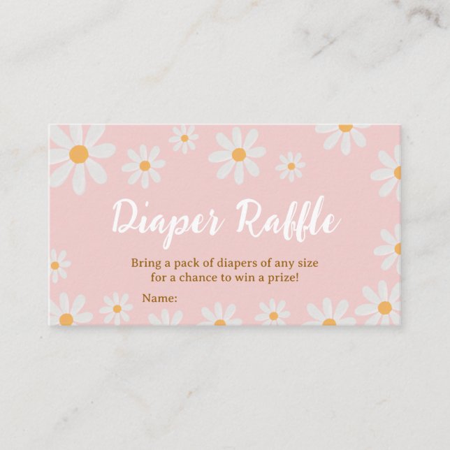 Carte De Visite Daisy Baby shower Daper Raffle (Devant)