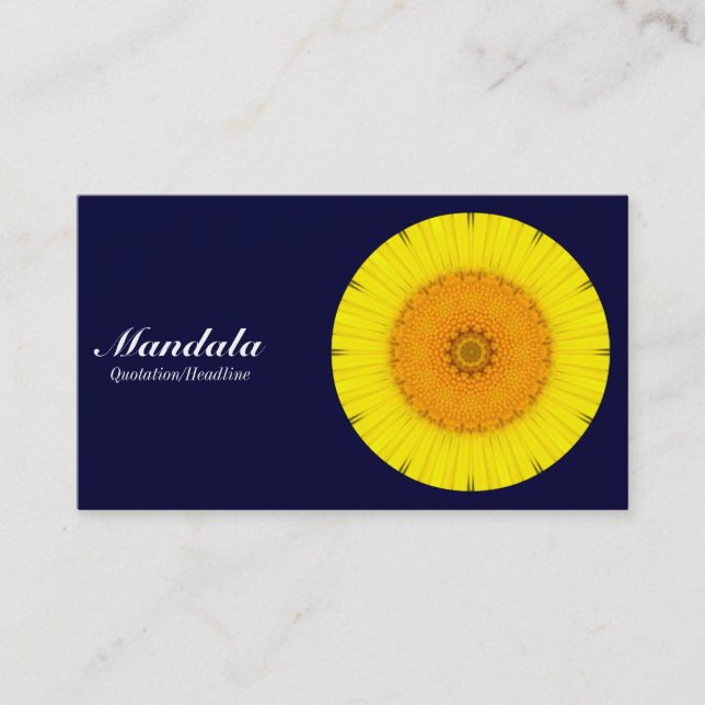 Carte De Visite Daisy Mandala - Dark Navy 000033 (Devant)