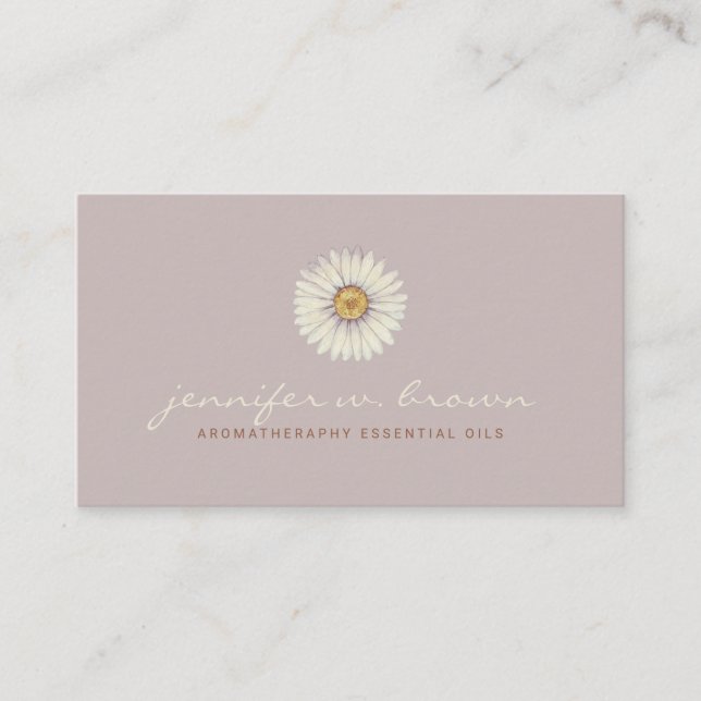 Carte De Visite Daisy Signature Script Aquarelle rose (Devant)