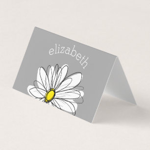 Carte De Visite Daisy tendance avec gris et jaune