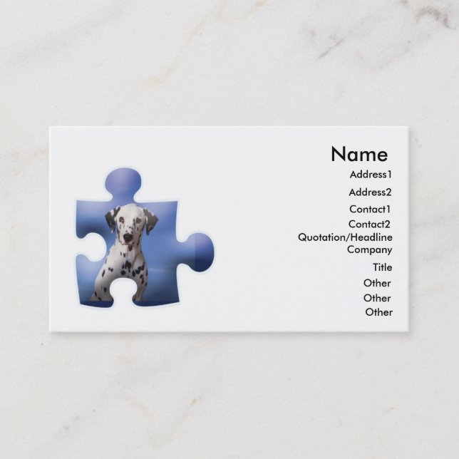 Carte De Visite Dalmation Dog Business Cad (Devant)