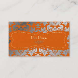 Carte De Visite Damas d'argent/orange brûlé/chocolat