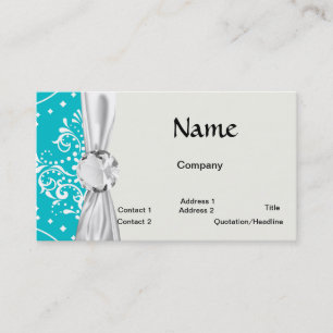 Carte De Visite damas de style henné turquoise et blanc