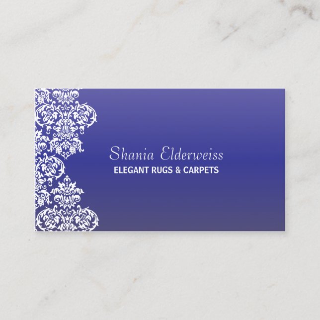 Carte de visite Damas dégradé bleu (Devant)