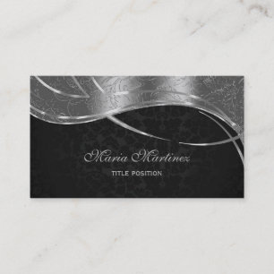 Carte De Visite Damas Noir Et Argent Clair
