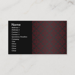 Carte De Visite Damas noir et rouge foncé