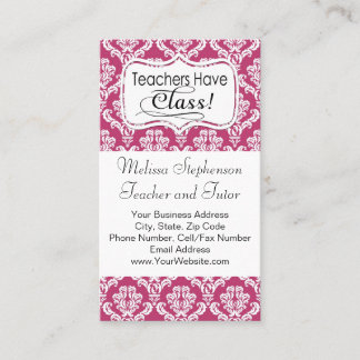 Carte De Visite Damas Roses, Les Enseignants Ont Classe