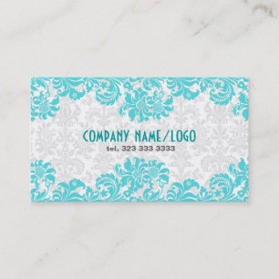 Carte De Visite Damas Vintages blanches et bleues