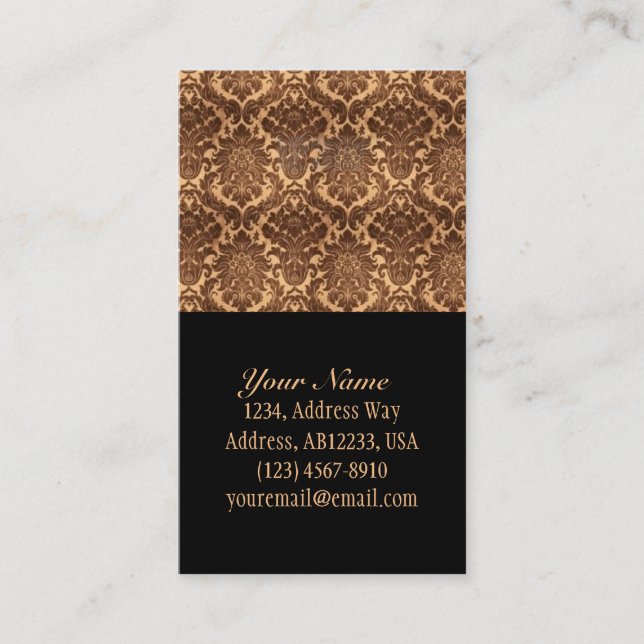 Carte De Visite Damask-brown & beige (Devant)