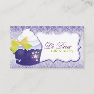 Carte De Visite Damask Cupcake Bakery