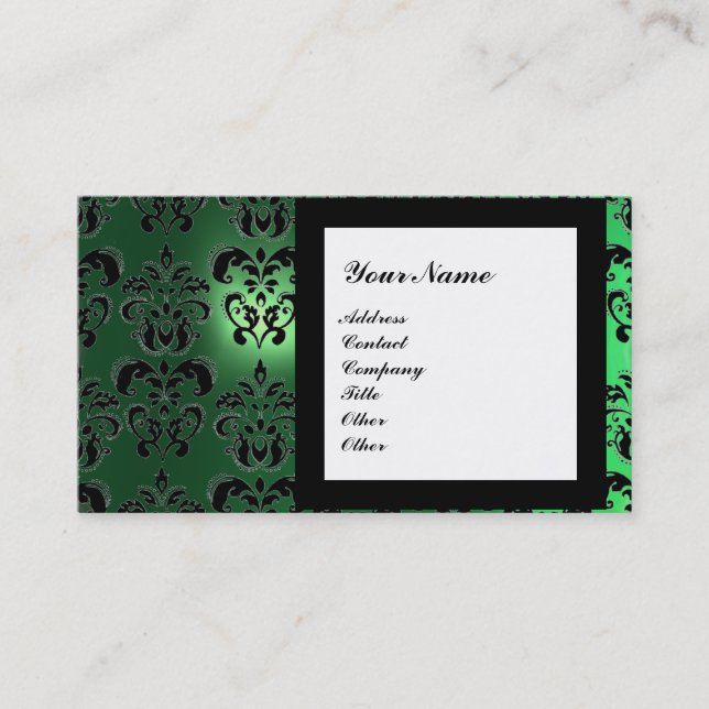 Carte De Visite DAMASK GEM STONE MONOGRAM,2 topaz, violet (Devant)
