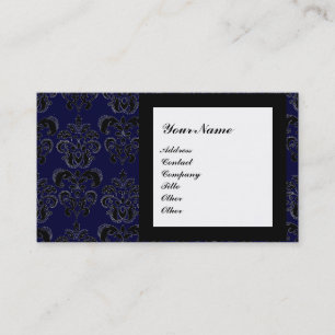 Carte De Visite DAMASK GEM STONE MONOGRAM,2 topaz, violet