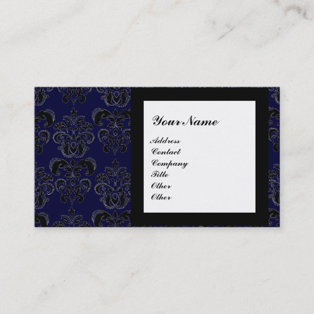 Carte De Visite DAMASK GEM STONE MONOGRAM,2 topaz, violet (Devant)