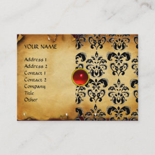 Carte De Visite DAMASK MON RED RUBY, Parchemin