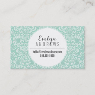 Carte De Visite DAMASK SIMPLE SPOT motif menthe vert cool