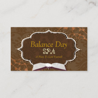 Carte De Visite Damask Swirls Spa Massage Therapy
