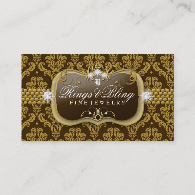 Carte De Visite damassé de 311-Golden Bling (Devant)