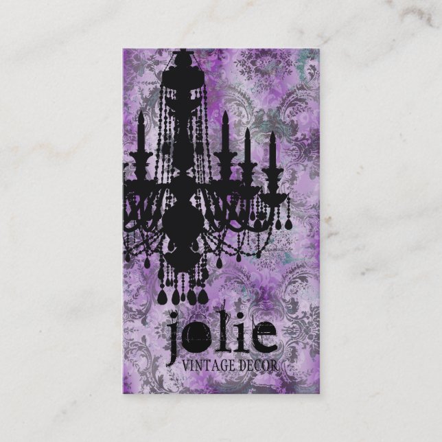Carte De Visite Damassé de gris de rose de lustre de la (Devant)
