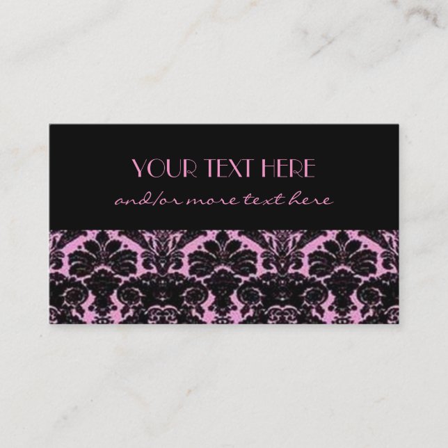 Carte De Visite Damassé de Pink&Black (Devant)