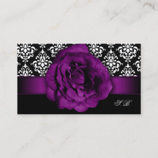 Carte De Visite Damassé de rose de pourpre d'organisateur de