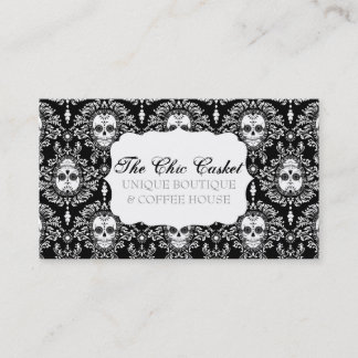 Carte De Visite Damassé morte - coutume chic Bizcards de crânes de
