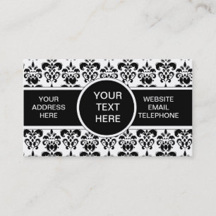 Carte De Visite damassé noir
