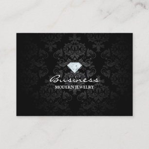 Carte De Visite Damassé noire classique de bijoux modernes