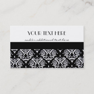 Carte De Visite Damassé noire et blanche