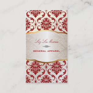Carte De Visite Damassé/rouge de vendome de PixDezines