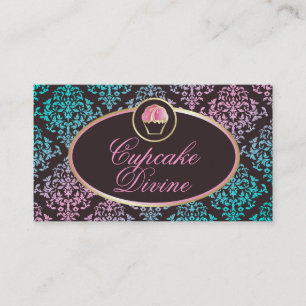 Carte De Visite Damassé solide divine de rose d'Aqua de 311 petit