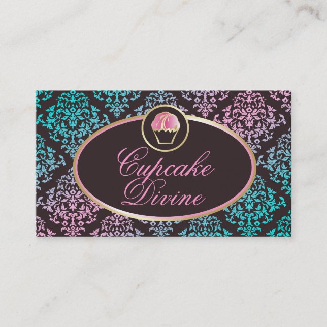 Carte De Visite Damassé solide divine de rose d'Aqua de 311 petits (Devant)