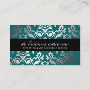 Carte De Visite Damassé Teal profond de 311 Ladonna