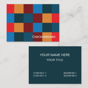 Carte De Visite Damier à carreaux de couleur moderne