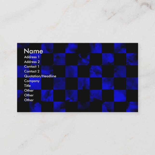 Carte De Visite Damier de marbre bleu (Devant)