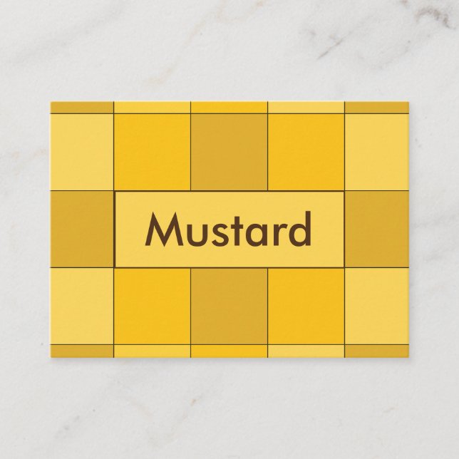 Carte De Visite Damier jaune moutarde  (Devant)