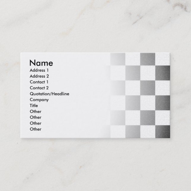 Carte De Visite Damier texturisé simple (Devant)