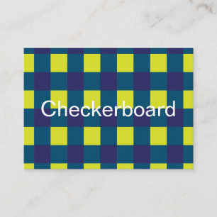 Carte De Visite Damier Vert Bleu Marine