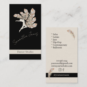 Carte De Visite Dance Studio Feather personnalisée