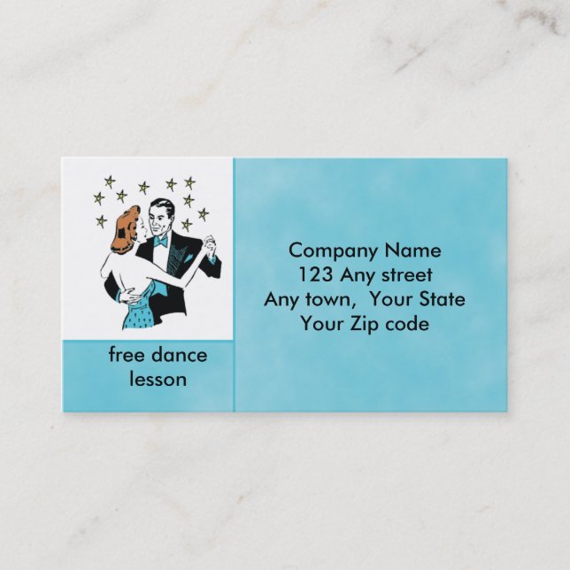 Carte De Visite Dancing Couple dans un studio de style rétro ou ca (Devant)