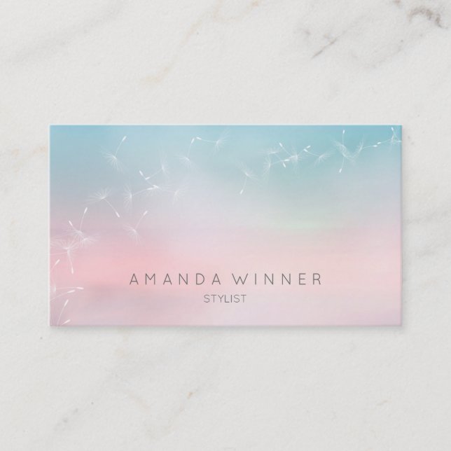 Carte De Visite Dandelion Confetti Pink Pantone Ombre (Devant)
