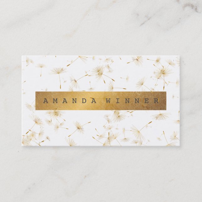 Carte De Visite Dandelion minimaliste Grungy Gold Confetti Vip (Devant)