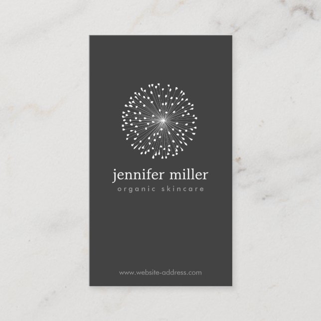 Carte De Visite DANDELION STARBURST LOGO II sur DARK GRAY (Devant)