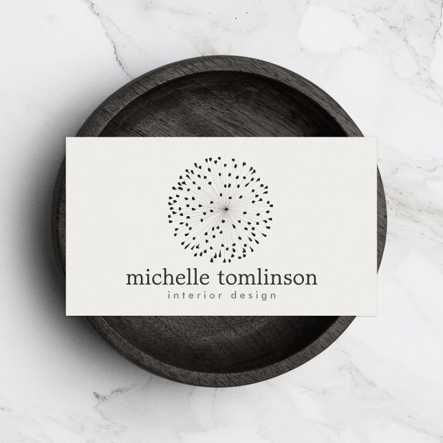 Carte De Visite DANDELION STARBURST LOGO sur LIGHT GREY (Créateur téléchargé)
