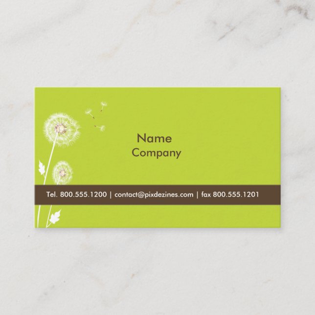 Carte De Visite DANDELIONS/DO-IT-YOURSELF couleur/mousse vert choc (Devant)