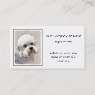Carte De Visite Dandie Dinmont Terrier Peinture Chien Art original