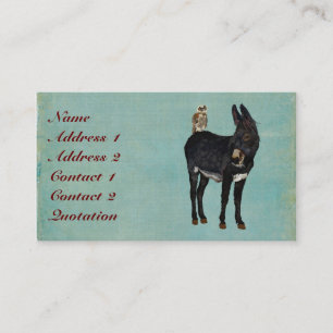 Carte de visite d'ÂNE et de HIBOU d'INDIGO