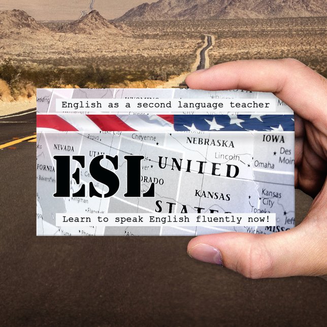 Carte de visite d'anglais langue seconde (Créateur téléchargé)