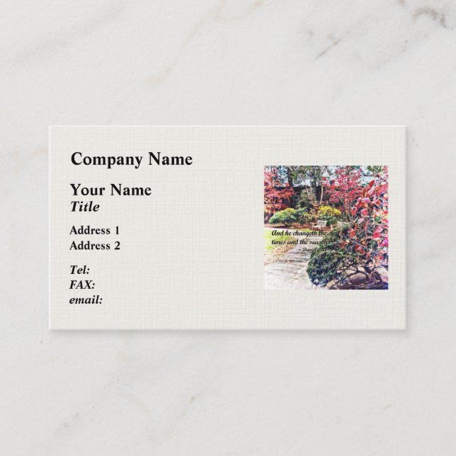 Carte De Visite Daniel 2:21 - Et il change (Devant)
