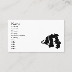 Carte de visite d'animal de chien de border collie