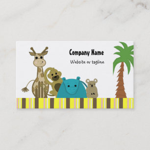 Carte de visite d'animaux de zoo